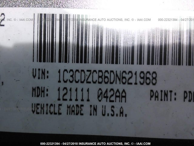 1C3CDZCB6DN621968 - 2013 DODGE AVENGER SXT GRAY photo 9