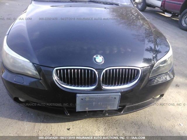 WBANE53576CK87000 - 2006 BMW 525 I BLACK photo 6