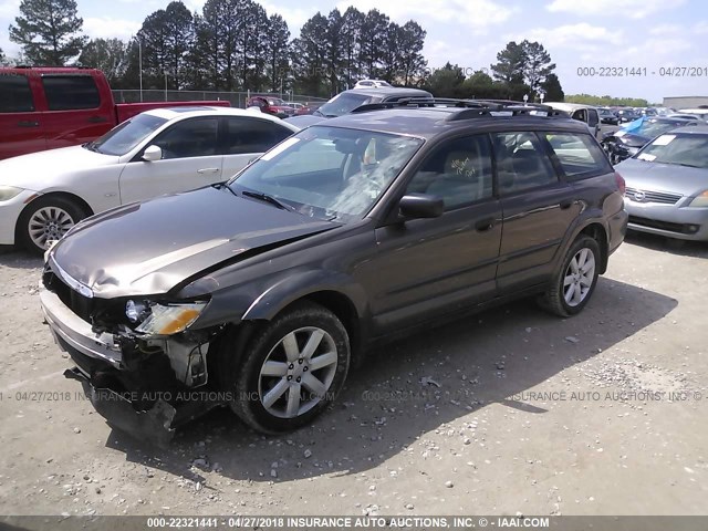 4S4BP61C287314151 - 2008 SUBARU OUTBACK 2.5I GRAY photo 2