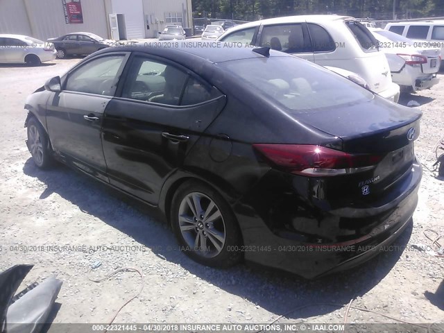 KMHD84LF1HU206297 - 2017 HYUNDAI ELANTRA SE/VALUE/LIMITED BLACK photo 3