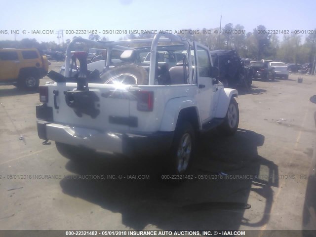 1C4AJWBG8EL228753 - 2014 JEEP WRANGLER SAHARA WHITE photo 4