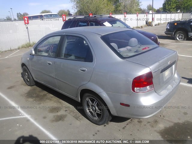 KL1TD52645B281030 - 2005 CHEVROLET AVEO LS SILVER photo 3
