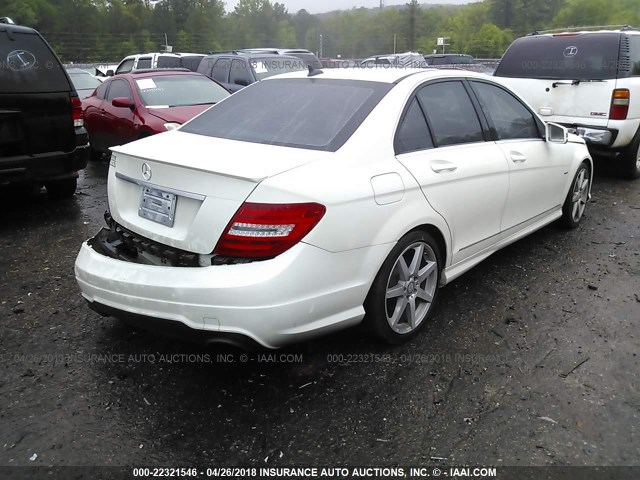 WDDGF5HB2CR194343 - 2012 MERCEDES-BENZ C 350 WHITE photo 4