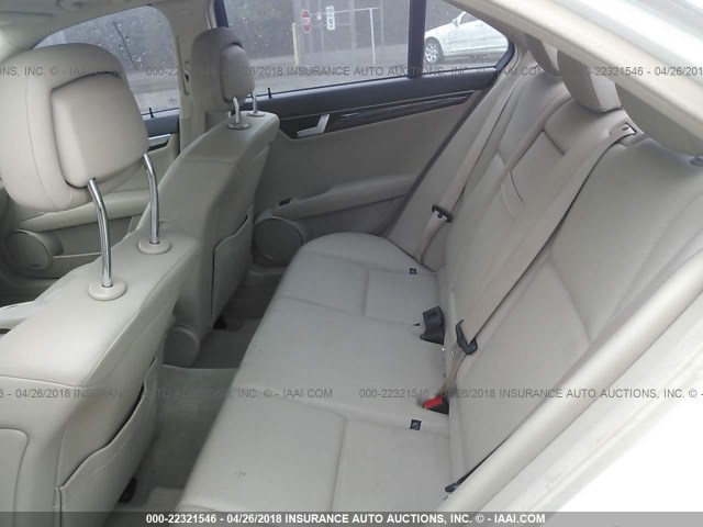 WDDGF5HB2CR194343 - 2012 MERCEDES-BENZ C 350 WHITE photo 8