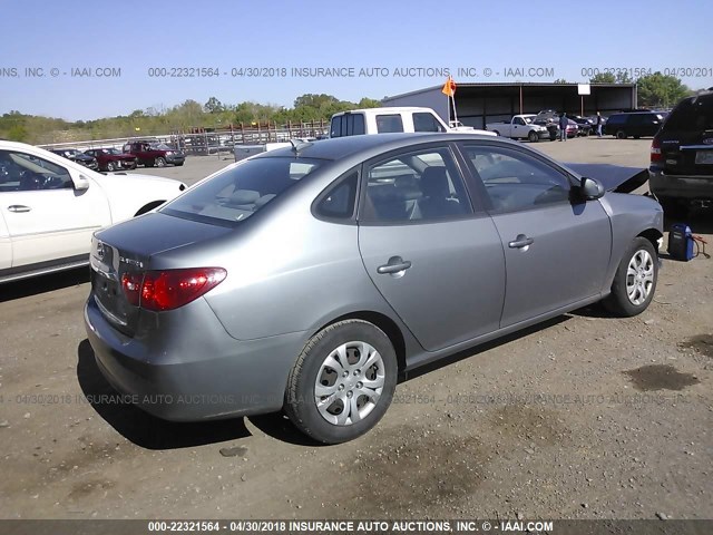 KMHDU4AD2AU131953 - 2010 HYUNDAI ELANTRA BLUE/GLS/SE GRAY photo 4