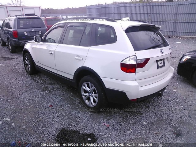 WBXPC9C45AWJ38790 - 2010 BMW X3 XDRIVE30I WHITE photo 3