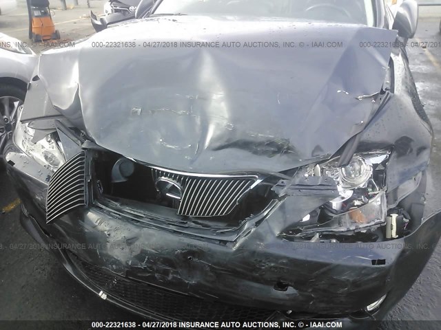 JTHBE262675013751 - 2007 LEXUS IS 350 GRAY photo 6