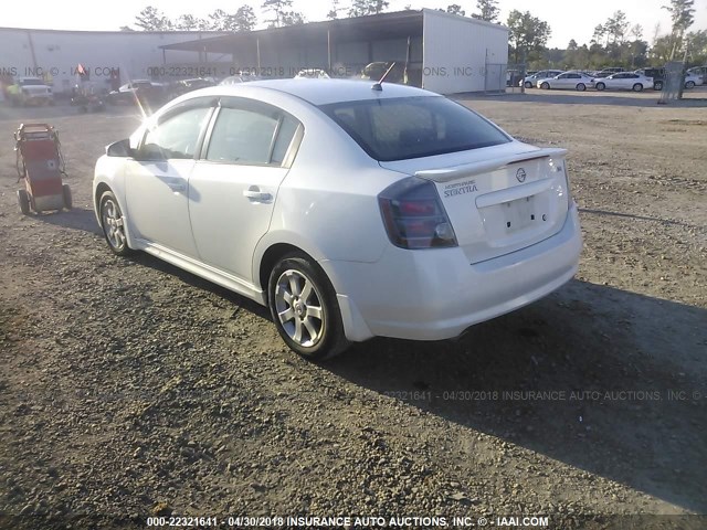 3N1AB6AP2BL710958 - 2011 NISSAN SENTRA 2.0/2.0S/SR/2.0SL WHITE photo 3