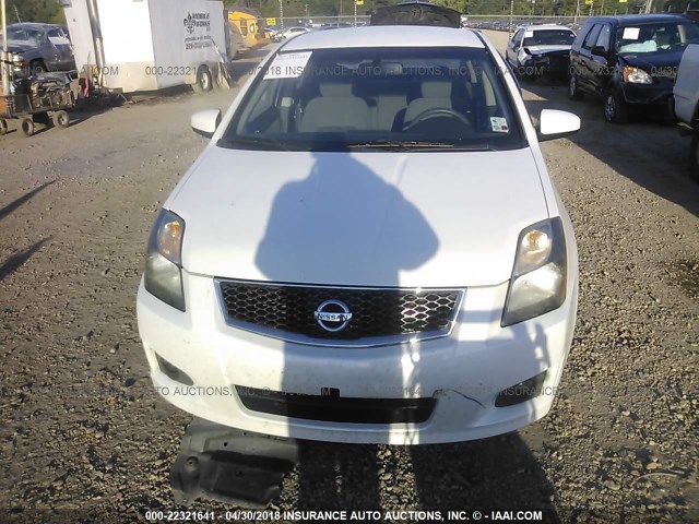 3N1AB6AP2BL710958 - 2011 NISSAN SENTRA 2.0/2.0S/SR/2.0SL WHITE photo 6