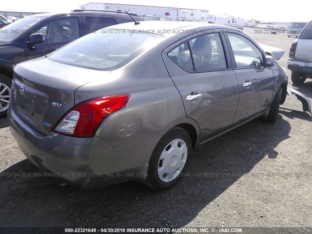 3N1CN7AP2CL940264 - 2012 NISSAN VERSA S/SV/SL GRAY photo 4