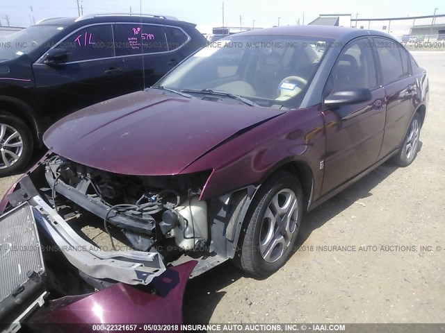 1G8AL52F13Z118014 - 2003 SATURN ION LEVEL 3 RED photo 2
