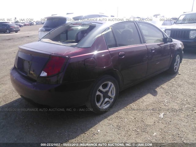 1G8AL52F13Z118014 - 2003 SATURN ION LEVEL 3 RED photo 4