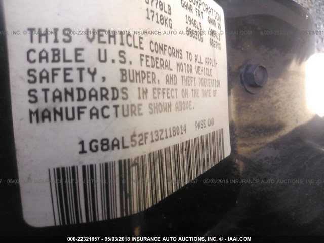 1G8AL52F13Z118014 - 2003 SATURN ION LEVEL 3 RED photo 9