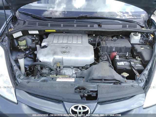 5TDZK23C18S140151 - 2008 TOYOTA SIENNA CE/LE GRAY photo 10