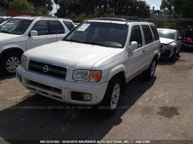 JN8DR09X62W661799 - 2002 NISSAN PATHFINDER LE/SE WHITE photo 2