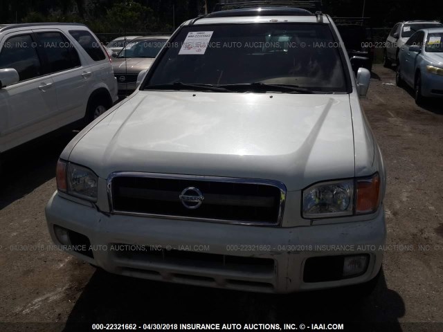 JN8DR09X62W661799 - 2002 NISSAN PATHFINDER LE/SE WHITE photo 6