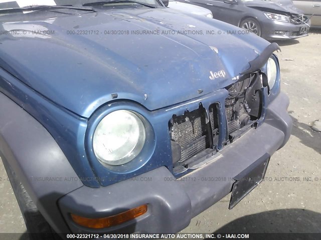 1J4GL48K34W220443 - 2004 JEEP LIBERTY SPORT BLUE photo 6