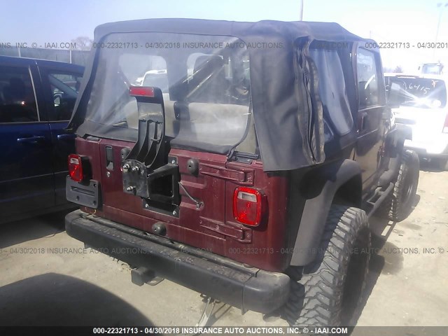 1J4FA29123P340108 - 2003 JEEP WRANGLER / TJ SE MAROON photo 4