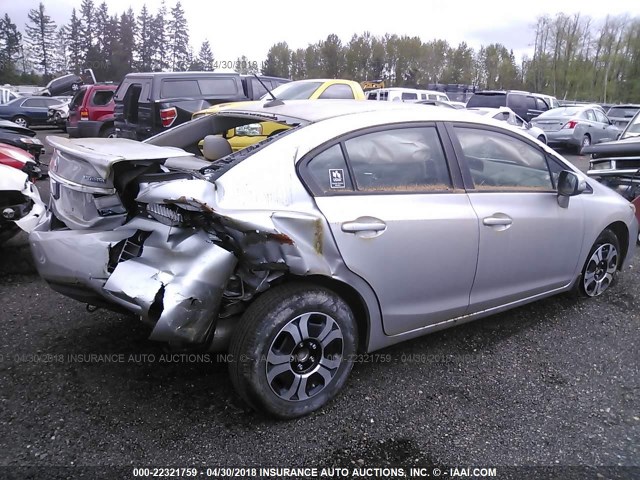 19XFB4F34DE203564 - 2013 HONDA CIVIC HYBRID L SILVER photo 4