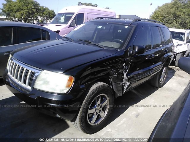 1J4GX58N84C242718 - 2004 JEEP GRAND CHEROKEE LIMITED BLACK photo 2