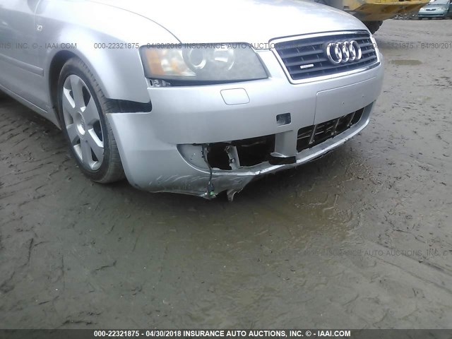 WAUDT48H36K006735 - 2006 AUDI A4 QUATTRO SILVER photo 6