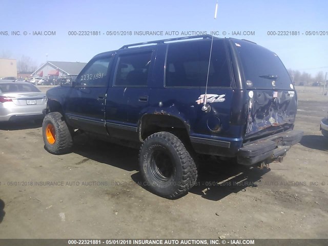 1GNEK13R5XJ533439 - 1999 CHEVROLET TAHOE K1500 BLUE photo 3