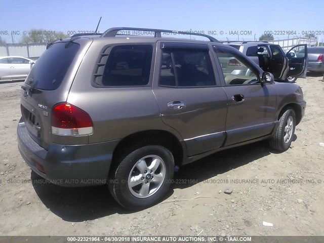 KM8SC13E95U892063 - 2005 HYUNDAI SANTA FE GLS/LX TAN photo 4