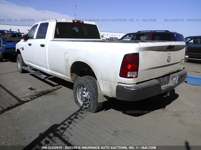 3D7TT2CT8BG637129 - 2011 DODGE RAM 2500 WHITE photo 3