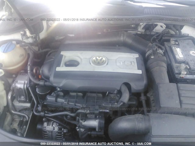 WVWHN7AN9AE538756 - 2010 VOLKSWAGEN CC LUXURY WHITE photo 10