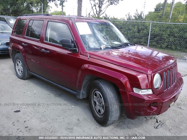 1J8FT28W08D799054 - 2008 JEEP PATRIOT SPORT RED photo 1