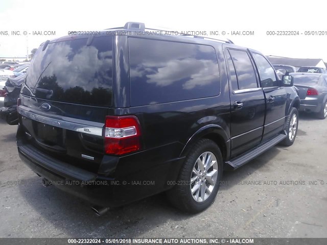 1FMJK2AT9GEF52480 - 2016 FORD EXPEDITION EL LIMITED BLACK photo 4