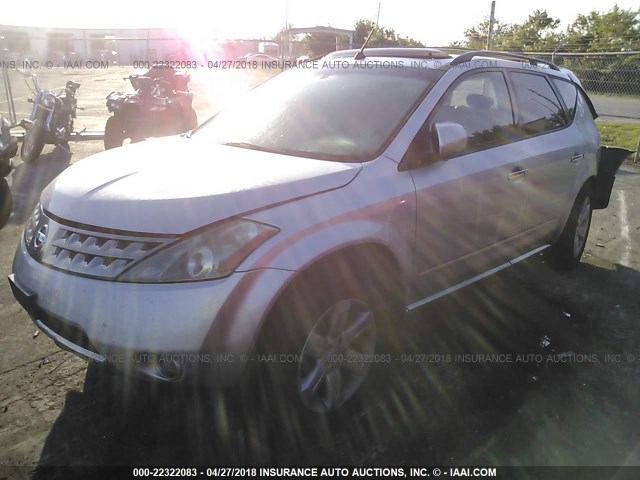 JN8AZ08W07W605540 - 2007 NISSAN MURANO SL/SE/S SILVER photo 2