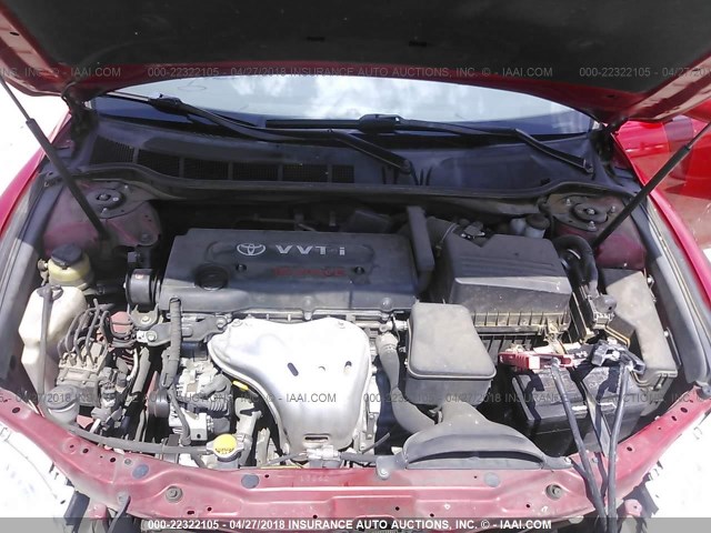 4T1BE46K99U369497 - 2009 TOYOTA CAMRY SE/LE/XLE RED photo 10