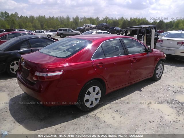 4T1BE46K99U369497 - 2009 TOYOTA CAMRY SE/LE/XLE RED photo 4
