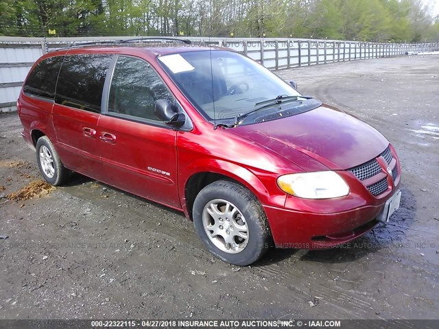 2B4GP74L11R348420 - 2001 DODGE GRAND CARAVAN EX RED photo 1