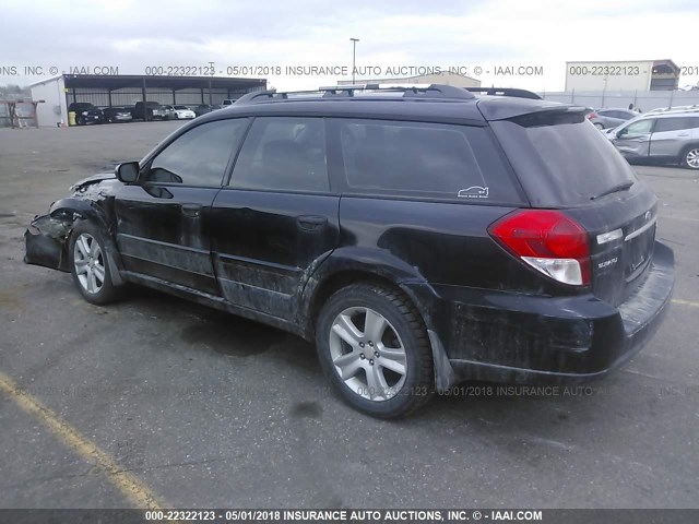 4S4BP61C486357380 - 2008 SUBARU OUTBACK 2.5I BLACK photo 3