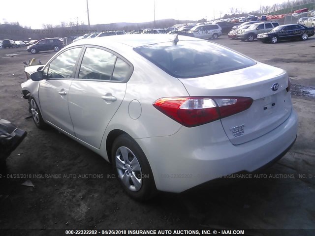 KNAFK4A67E5139287 - 2014 KIA FORTE LX WHITE photo 3