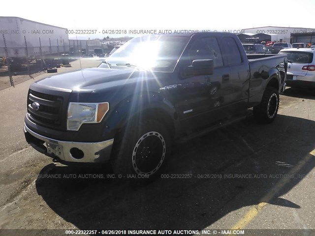 1FTFX1ET3DKD91265 - 2013 FORD F150 SUPER CAB BLUE photo 2