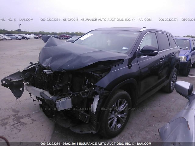 5TDKKRFH3ES028397 - 2014 TOYOTA HIGHLANDER XLE შავი ფოტო 2