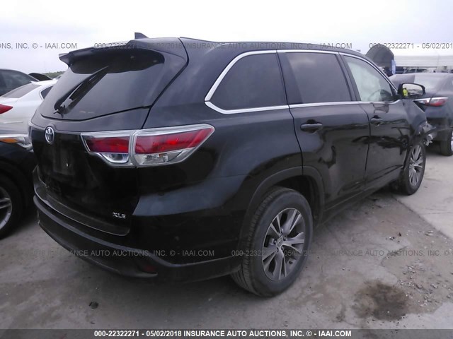 5TDKKRFH3ES028397 - 2014 TOYOTA HIGHLANDER XLE შავი ფოტო 4