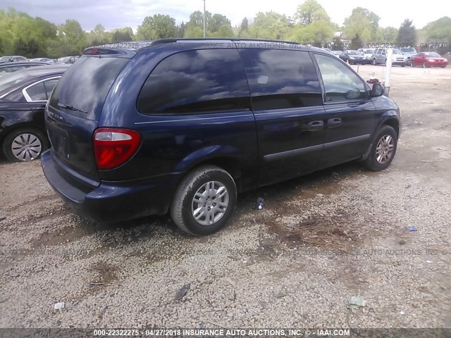 1D4GP24RX6B665535 - 2006 DODGE GRAND CARAVAN SE Dark Blue photo 4