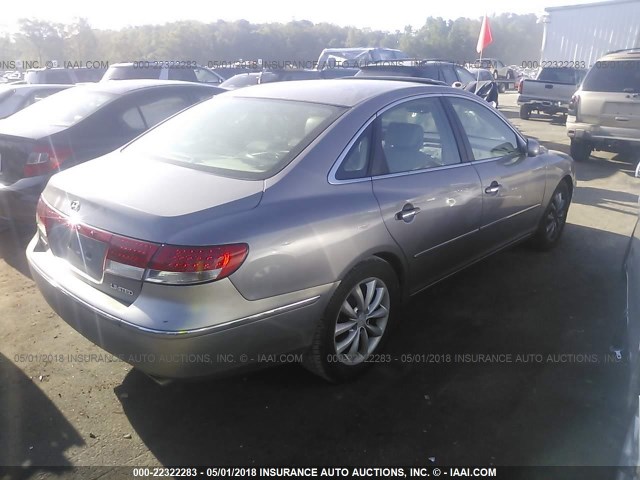 KMHFC46F46A126610 - 2006 HYUNDAI AZERA SE/LIMITED GRAY photo 4