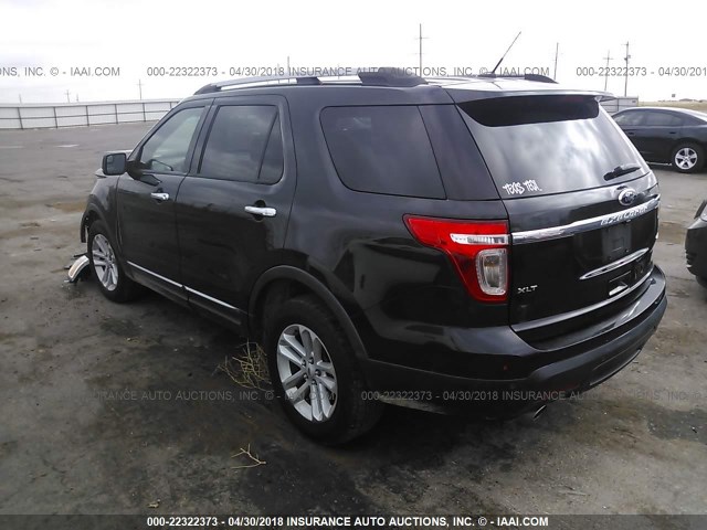 1FM5K8D88DGA14011 - 2013 FORD EXPLORER XLT BLACK photo 3