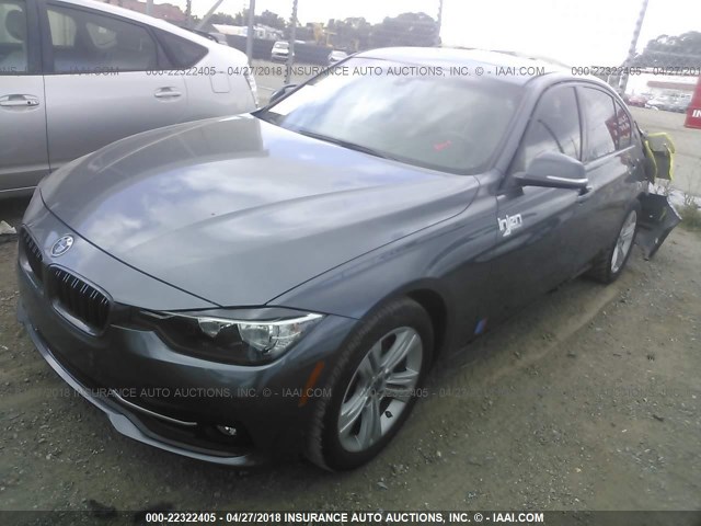 WBA8E9G51GNT87467 - 2016 BMW 328 I SULEV GRAY photo 2