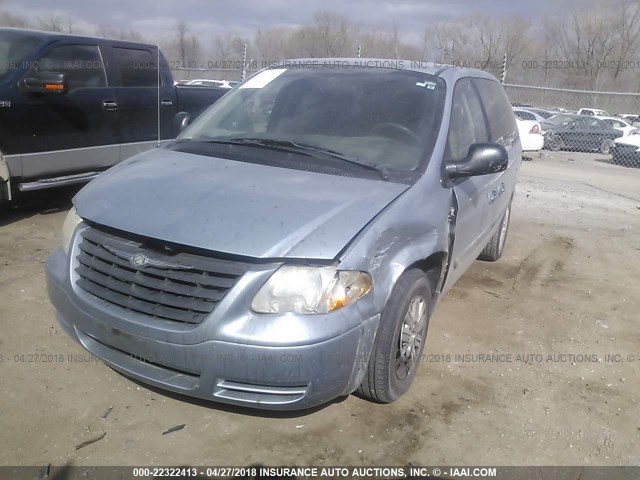 1A4GP45R76B690748 - 2006 CHRYSLER TOWN & COUNTRY  BLUE photo 2