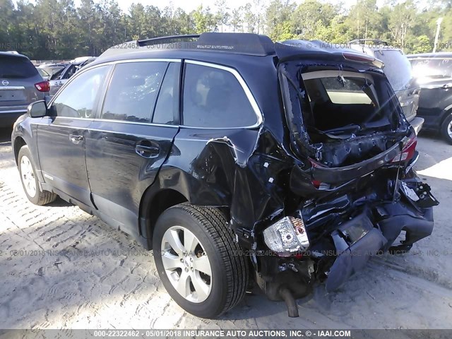 4S4BRCJC7C3281141 - 2012 SUBARU OUTBACK 2.5I LIMITED BLACK photo 3