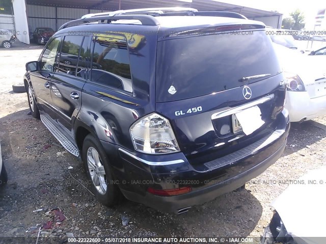 4JGBF71E28A343484 - 2008 MERCEDES-BENZ GL 450 4MATIC BLUE photo 3