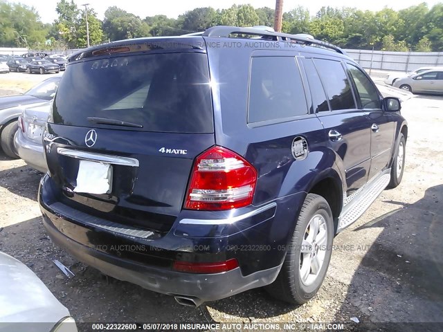 4JGBF71E28A343484 - 2008 MERCEDES-BENZ GL 450 4MATIC BLUE photo 4