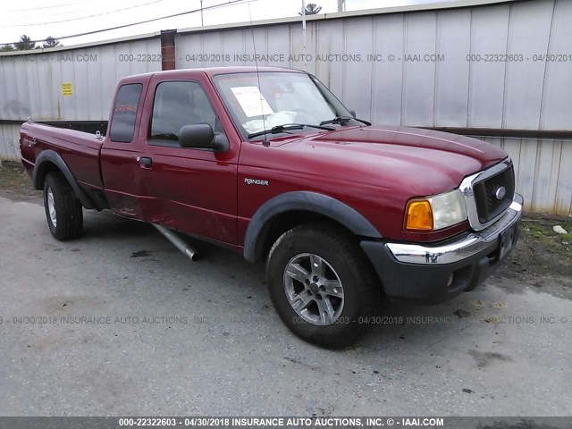 1FTZR45E15PA74146 - 2005 FORD RANGER SUPER CAB RED photo 1