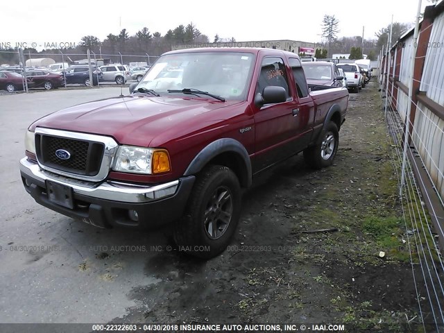 1FTZR45E15PA74146 - 2005 FORD RANGER SUPER CAB RED photo 2